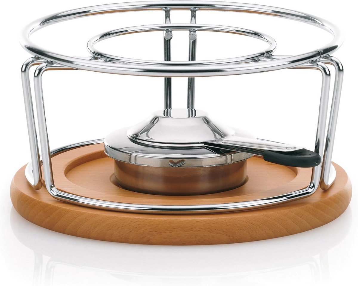 Roestvrij Stalen Keuken Rechaud - Zilver/Bruin, 21.5 x 21.5 x 11.5 cm