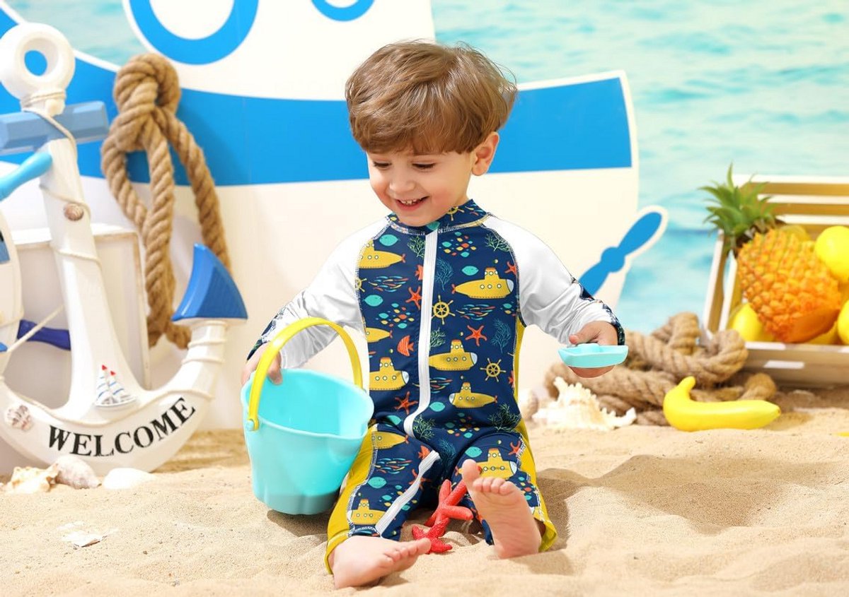 Baby Rashguard UPF 50+ Lange Mouwen Badpak voor 0-36 Maanden