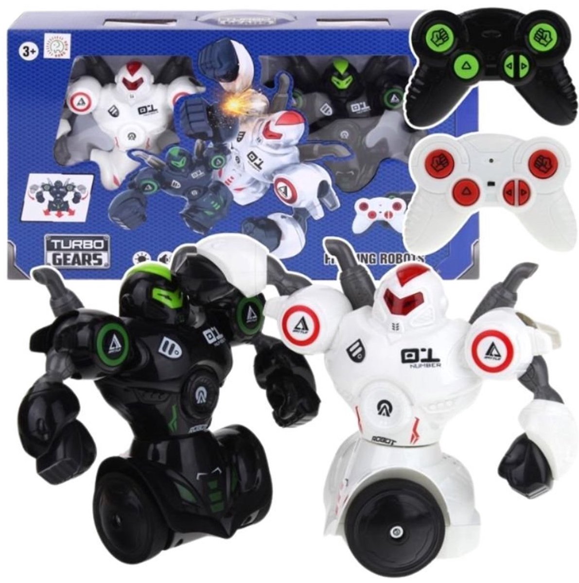YAR Robot Battle Speelgoed – 2 Afstandsbestuurbare Robots – Wit & Zwart – RC Vechtrobots – Interactief Speelgoed voor Kinderen – Geluid & LED – Robot Set voor Jongens & Meisjes