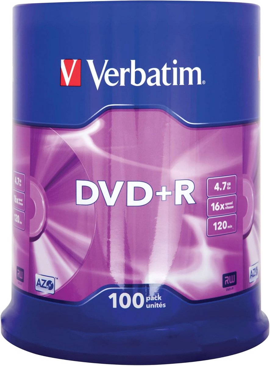 DVD+R blanco 4,7GB - 100 stuks spindel
