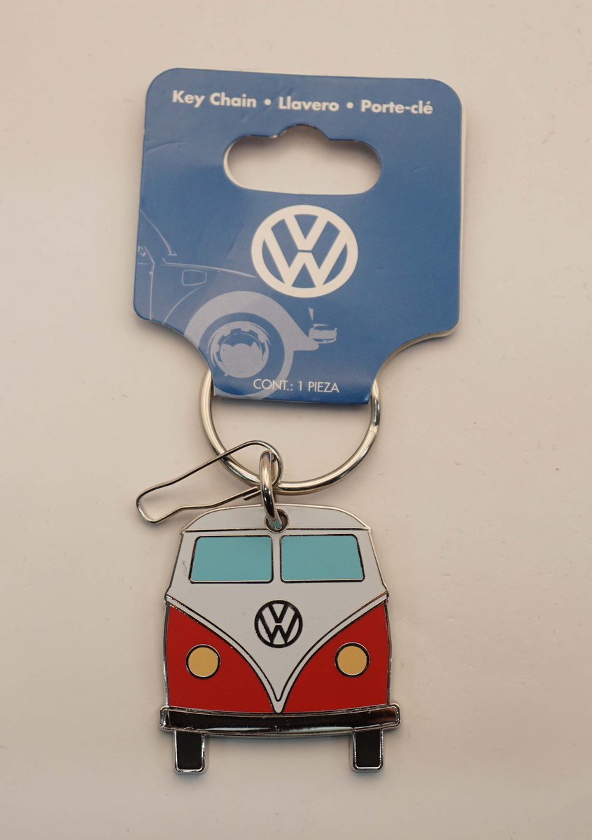 Sleutelhanger volkswagen model Mini in het rood - keyring volkswagen model bus - sleutelhanger transportbusje volkswagen - official licensed product volkswagen busje