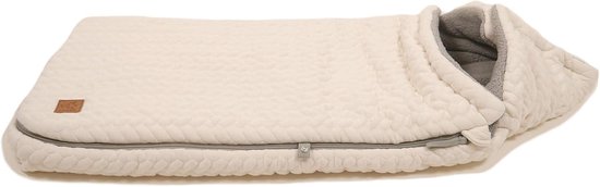 Voetenzak voor kinderwagen - Knit design, super zacht, beige van Merkloos — afbeelding 4