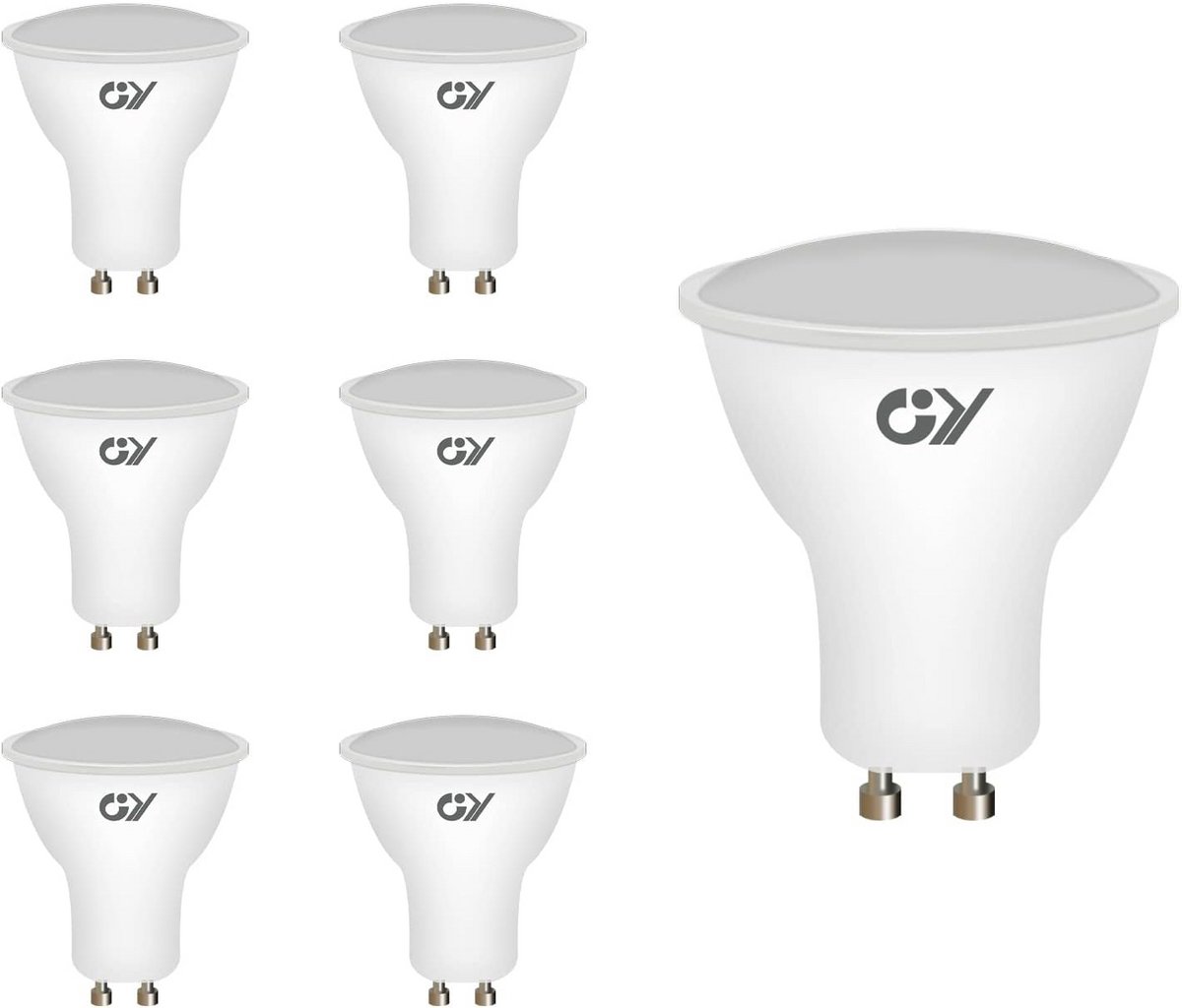 LED GU10 Lamp 8W 580 Lumen Warm Wit - Set van 6 Stuks
