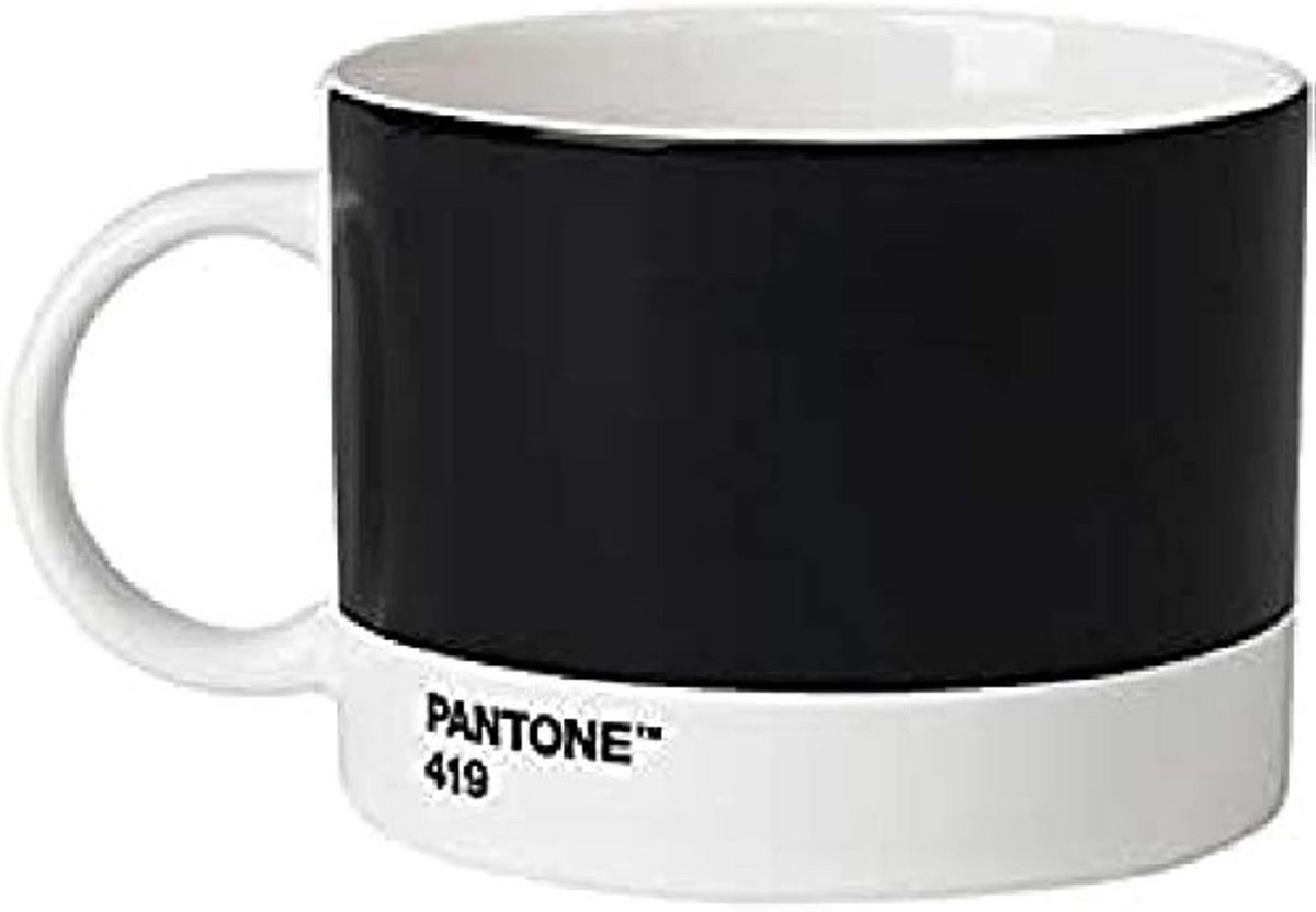 Elegante Theekop en Koffiemok van Fine China - 475 ml, Zwart