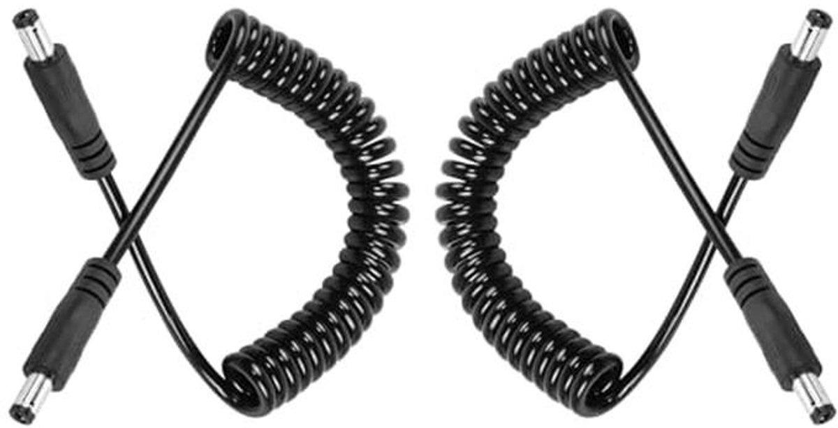 Mannelijke voedingsadapterkabel 5,5 mm x 2,1 mm voor LED-strip, beveiligingscamera en meer - 2 stuks
