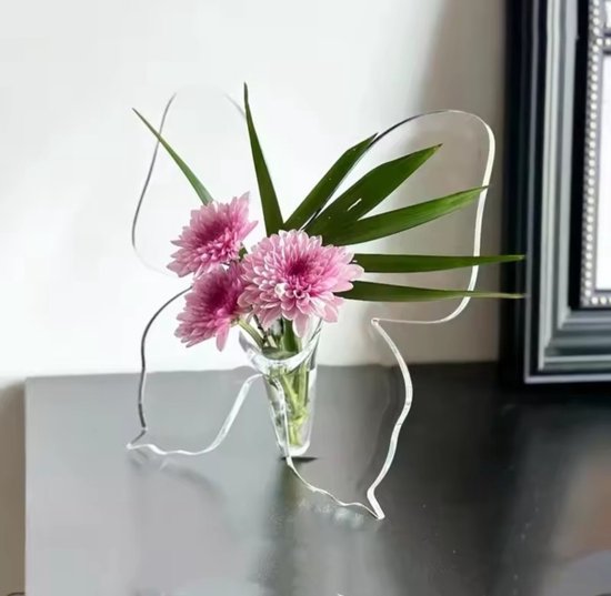 Vase papillon transparent Acryl