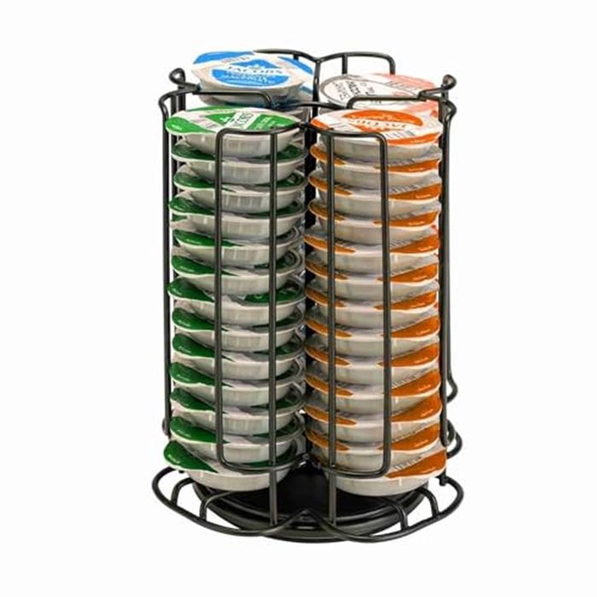Draaibare organizer voor 52 capsules met anti-slip basis - 360° draaibare opbergstandaard in modern zwart