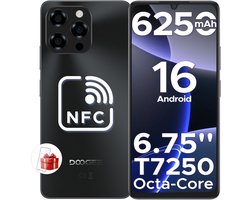 DOOGEE Note 58 Smartphone-32 GB RAM- 128GB ROM- 6.75 Inch- 90 Hz -Dual 4G LTE - Android 16 -AI-camera 16 MP- OTG - Zwart