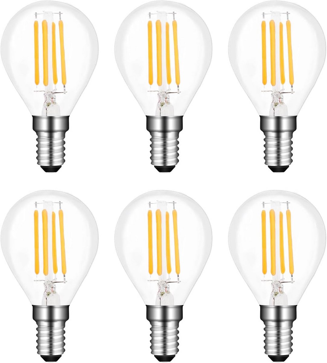 G43 E14 4W Koel Wit LED Gloeilampen - 400 Lumen - Ideaal voor Kroonluchters - 6 Stuks
