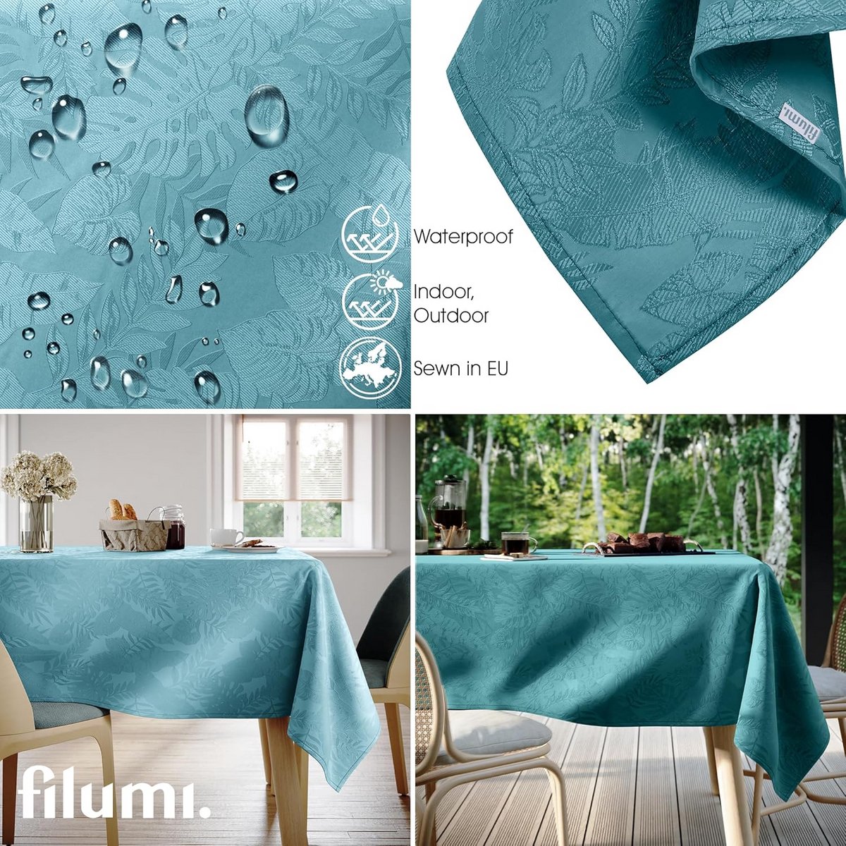 Afwasbaar Tafelkleed 80 x 80 cm met Monstera-patroon voor Binnen en Buiten