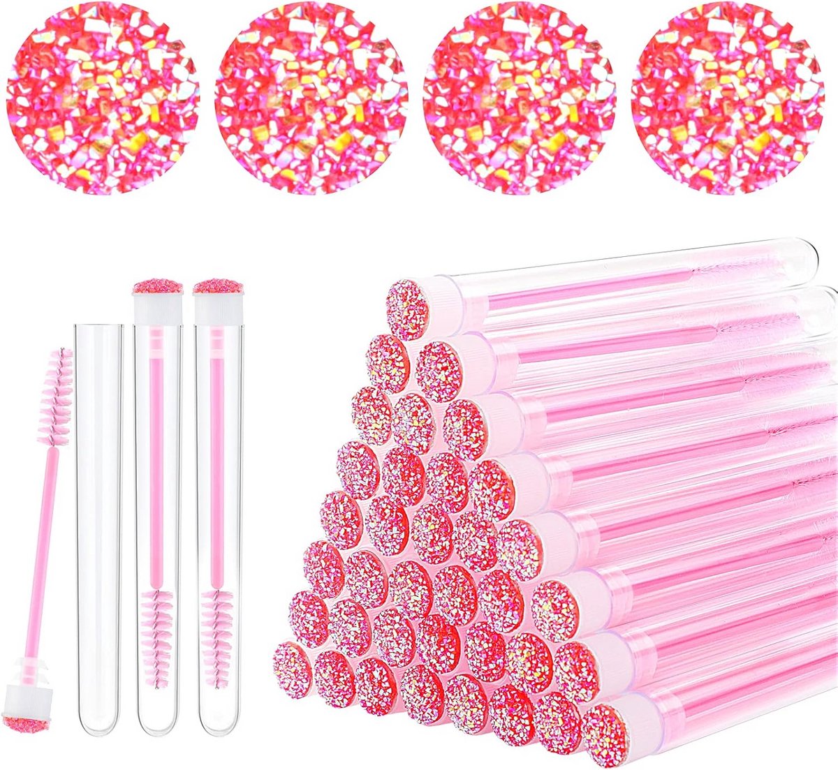 50 Stuks Wimper Borstels en Mascara Wanden voor Make-up en Schoonmaak