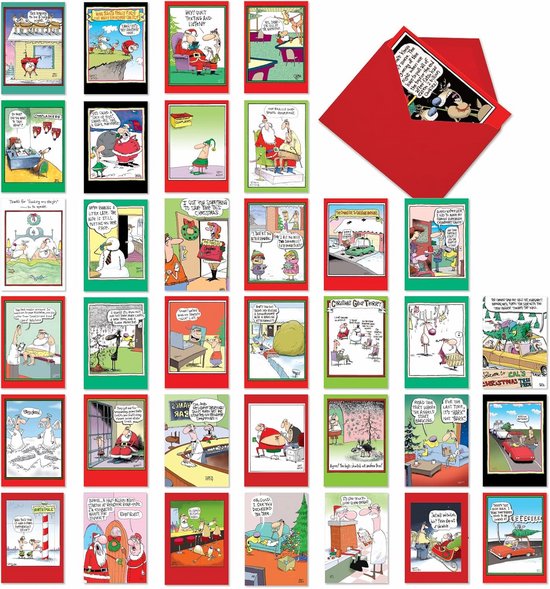 10 Kerstkaarten met enveloppen Mix 3 (mix 1 & 2 samen) – Amsterdam Illustrations