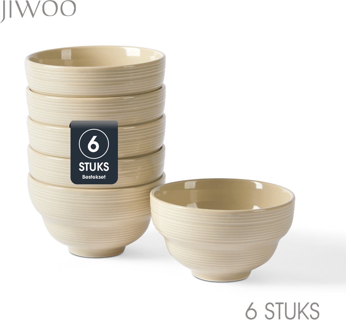 Set van 6 Kommen (Ø11,8cm / 380ml) Ontbijtkommen, Mueslikom, Soepkom, serviesset 6 persoons, Geschikt voor Restaurants, Horeca, Familiefeesten, Feest, Banketten en Picknicks, Magnetron-vaatwasserbestendig, Porselein