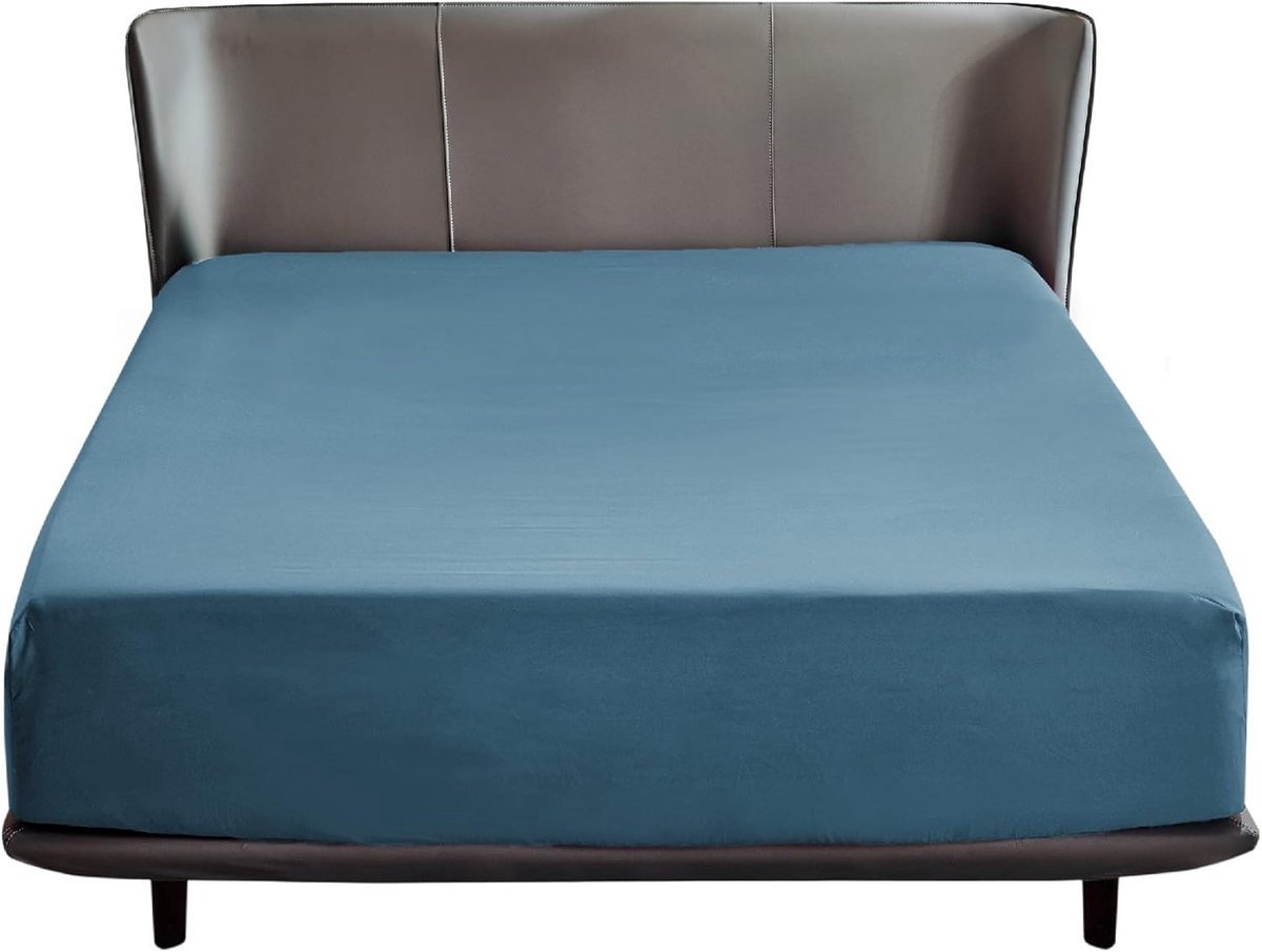 Stunq® Hoeslaken, 160 x 200 cm, Lichtblauw, Microvezel Bedlaken voor Matrassen tot 30 cm Hoogte, Hoeslaken voor Boxspringbed