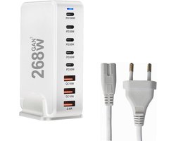 Nieuwe 268W 8-Port GaN Fast Charging Station USB C Power Hub geschikt voor IPHONE, IPAD, geschikt voor mac book, Samsung Galaxy, en Laptops