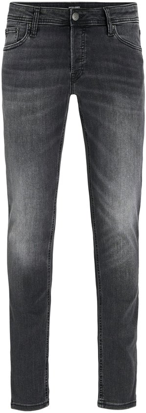 Grijze skinny jeans met een button fly.
