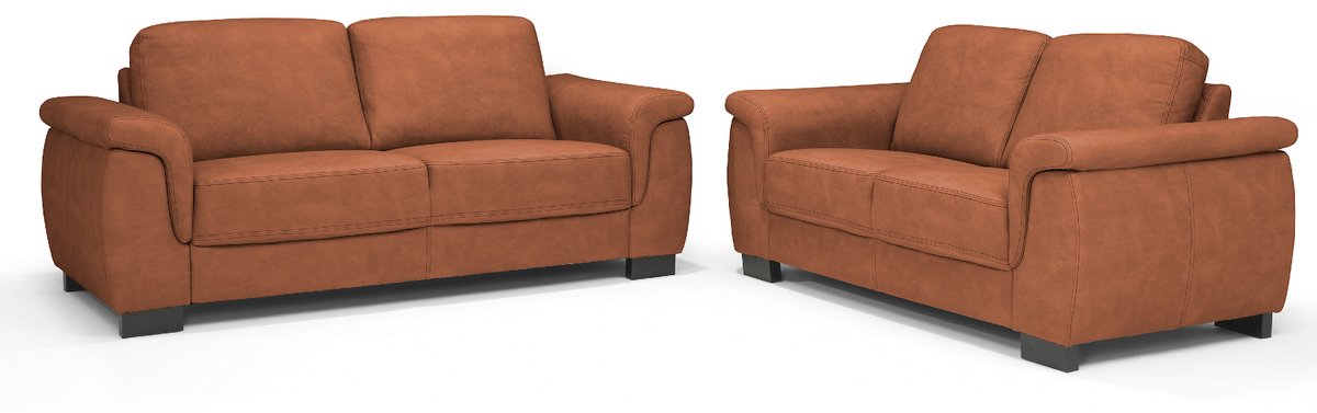 Bankstel Robin – 2,5 zits + 2 zits – Preston Stof – Comfortabel & Duurzaam – Bankstel voor Woonkamer – Cognac