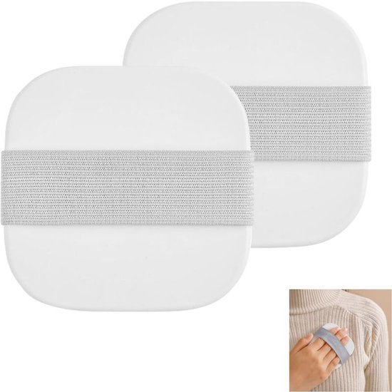 2 stuks - Herbruikbare pluizenroller - wasbare mini-gelpluizenroller - dierenhaarverwijderaar - voor het opvegen van kleding, wol en dierenhaar - wit - 8.7×8.3cm