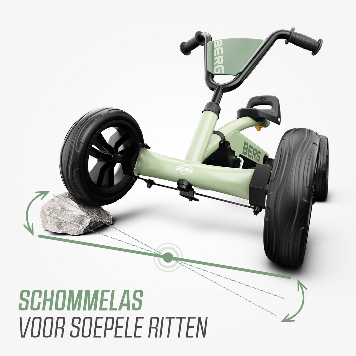 BERG Buzzy Green Skelter - 2+ jaar - Verstelbare Stoel - Anti-lek EVA banden - Veilige en Stabiele Wegligging - Groen — afbeelding 7