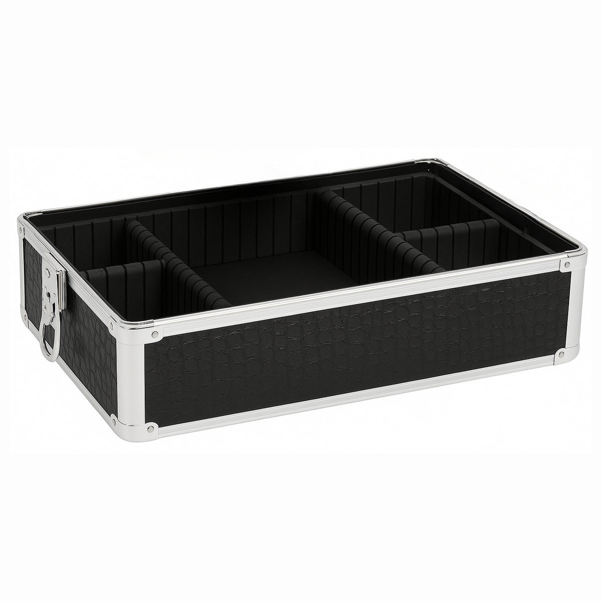 Guardian Beauty Make-up Train Case - 34.50cm Lengte - Zwart - Met Verstelbare Verdelers - Cosmetica Organizer - Schoonheidsgeval