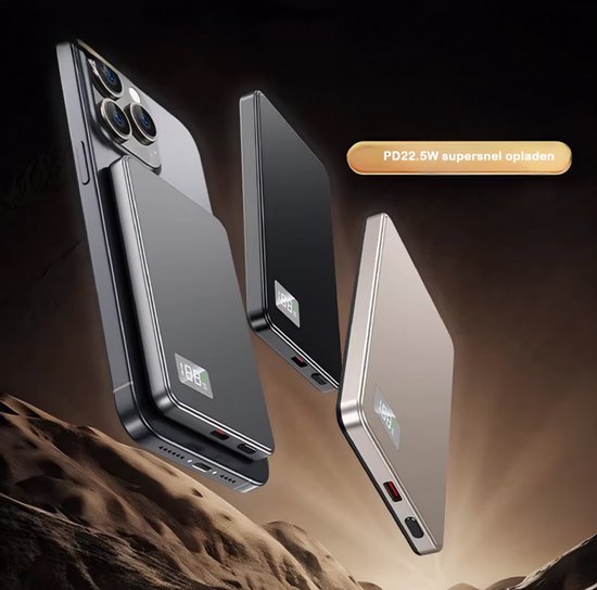 Powerbank 50.000 mAh - snellader powerbank 22.5W