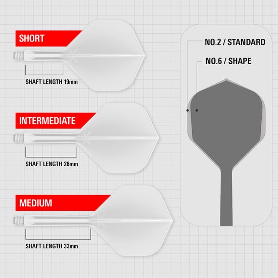 Target K-Flex White NO2 - Dart Flights - Medium van Target — afbeelding 3