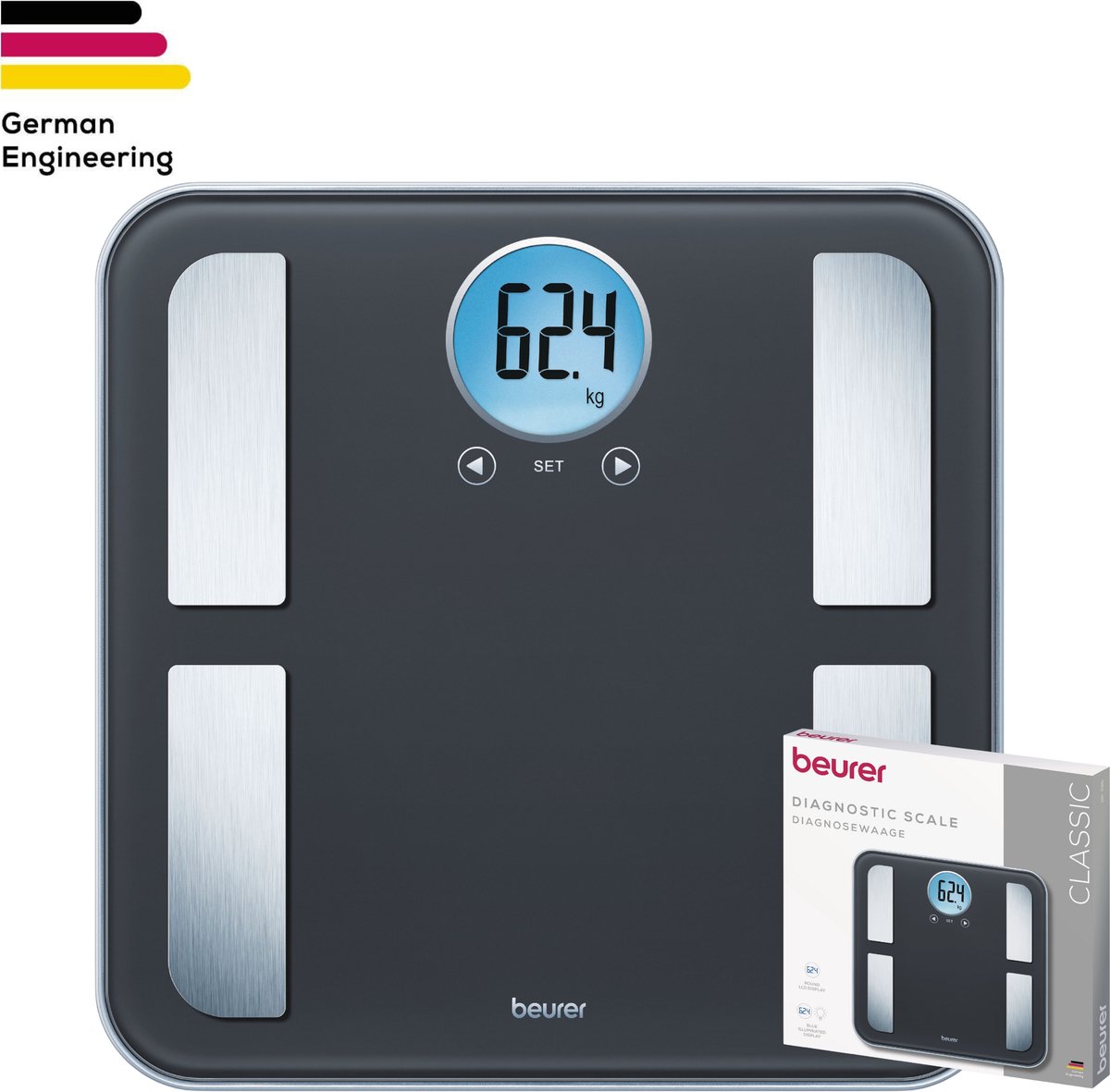 Beurer BF195 - Personenweegschaal lichaamsanalyse - 180kg - Zwart