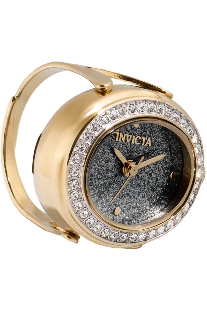 Invicta Mini 49601 Dames Horloge - Waterdicht - Analoog - Quartz Uurwerk - Roestvrij Staal met zwarte Wijzerplaat - 24mm