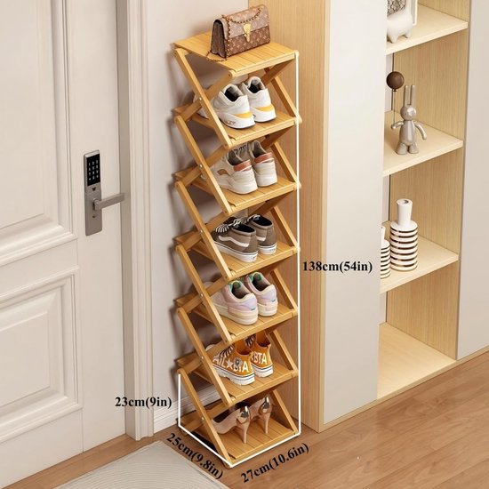 Schoenenrek - Breed doe-het-zelf schoenenrek voor schoenen - 24x26.8x63