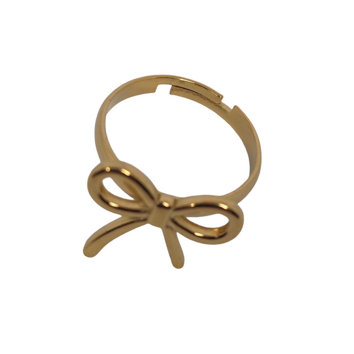 EHH Beauty - onesize - Goudkleurige ring strik - Sieraad vrouw- Cadeau Kerst Vrouw - Trendy 2025