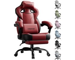 LUCKRACER - Gaming Stoel Bureaustoel - Met Memory Foam en Voetensteun - Rood