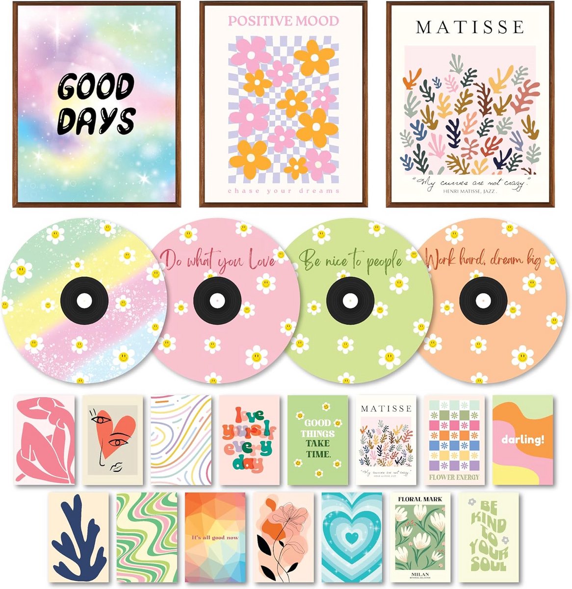 97 Decoratie Posters Set voor Pastel Wandcollage Aesthetic Slaapkamer Decoratie Tieners