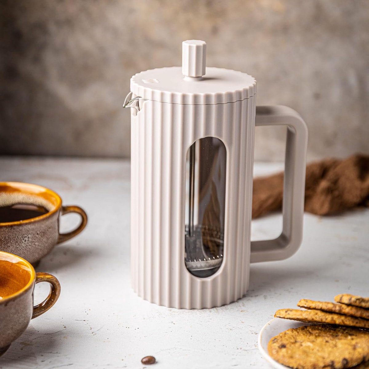 Franse Pers Koffiezetapparaat en Theemaker 350 ml Beige - Glas