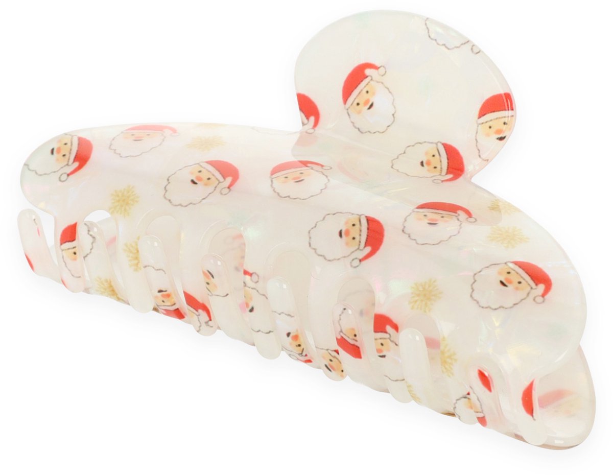 Lajetti - Witte Kerst Haarklem Santa en Snowflakes Acetaat