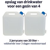 HEM Jerrycan Water 20L – Set van 2 – BPA-vrij – Met Schenkkraan – Stevige Watercontainer voor Camping, Caravan, Outdoor & Noodvoorraad