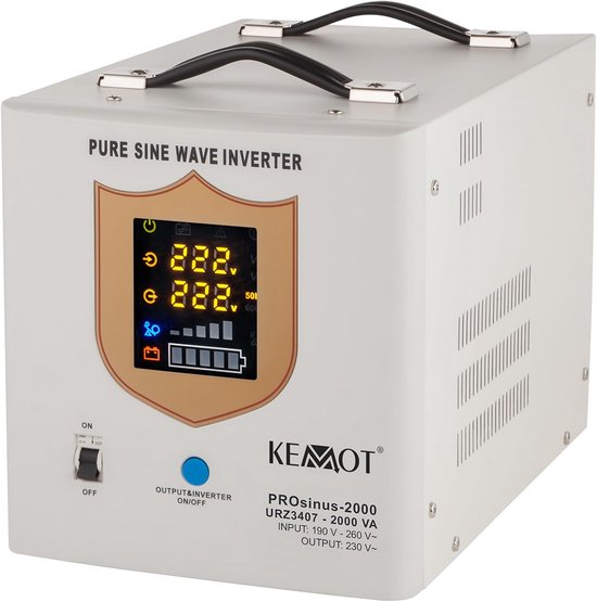 Zuivere Sinus Omvormer 1200W Noodstroomvoorziening met Laadfunctie 12V naar 230V