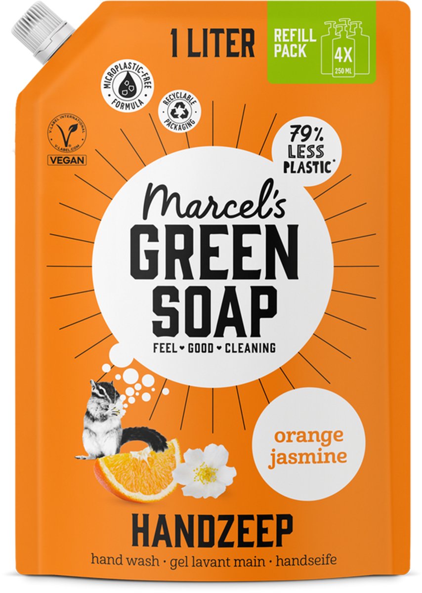 Handzeep Navulling Sinaasappel & Jasmijn 1L