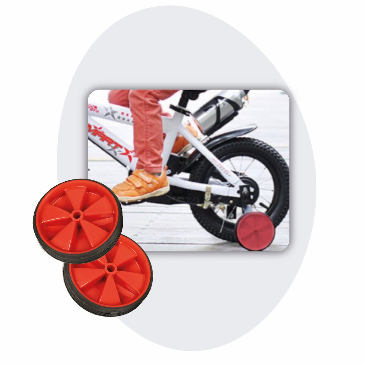 Voltano Zijwieltjes – Rood – 12-20 Inch - Zijwielen Voor Kinderfiets