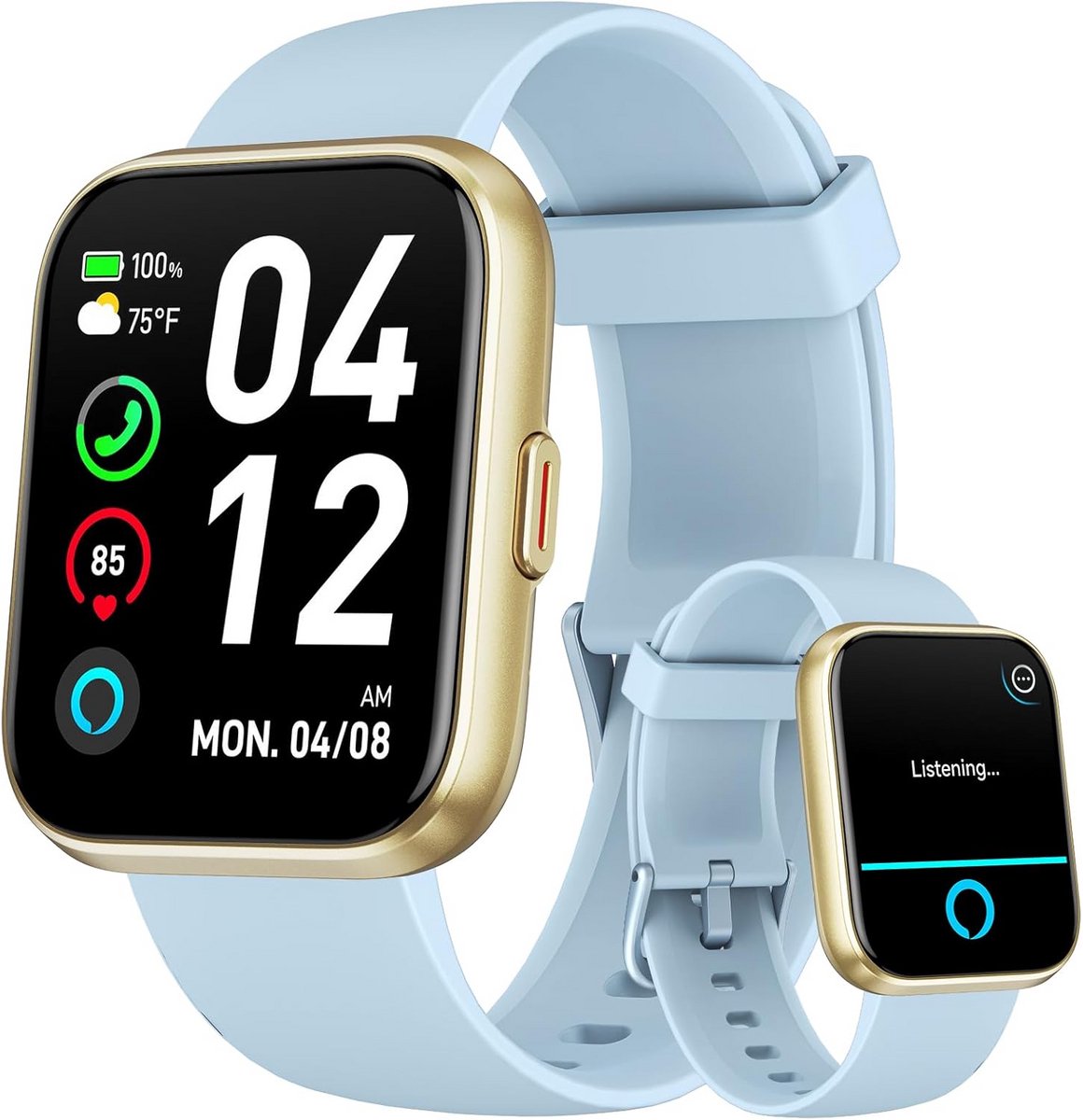 Smartwatch met Bellen, Alexa, IP68 Waterdicht, Kleurenscherm & 110+ Sportmodi