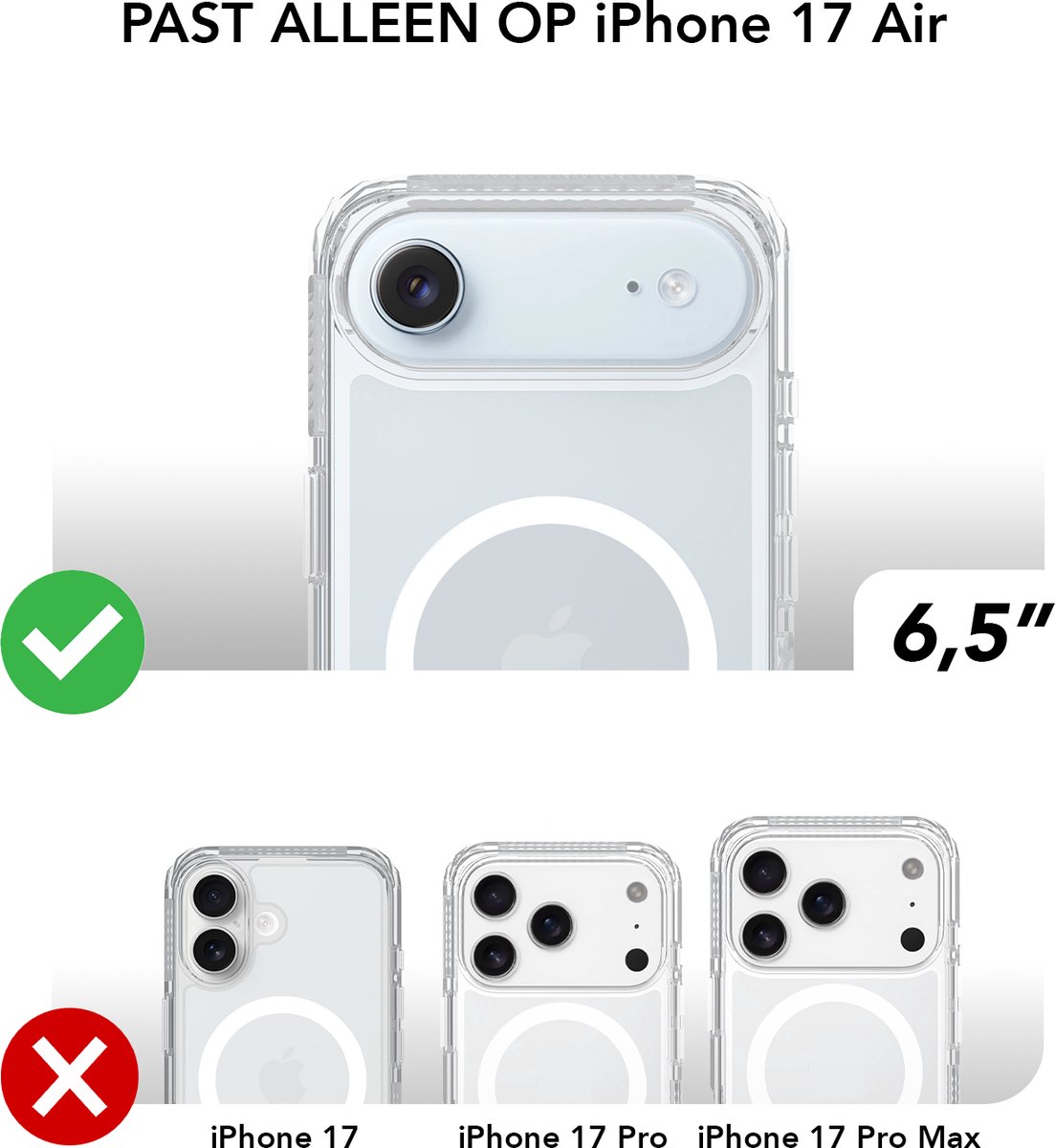 SoSkild geschikt voor Apple iPhone Air Defend Case Magnetic Ring Smokey - Grijs