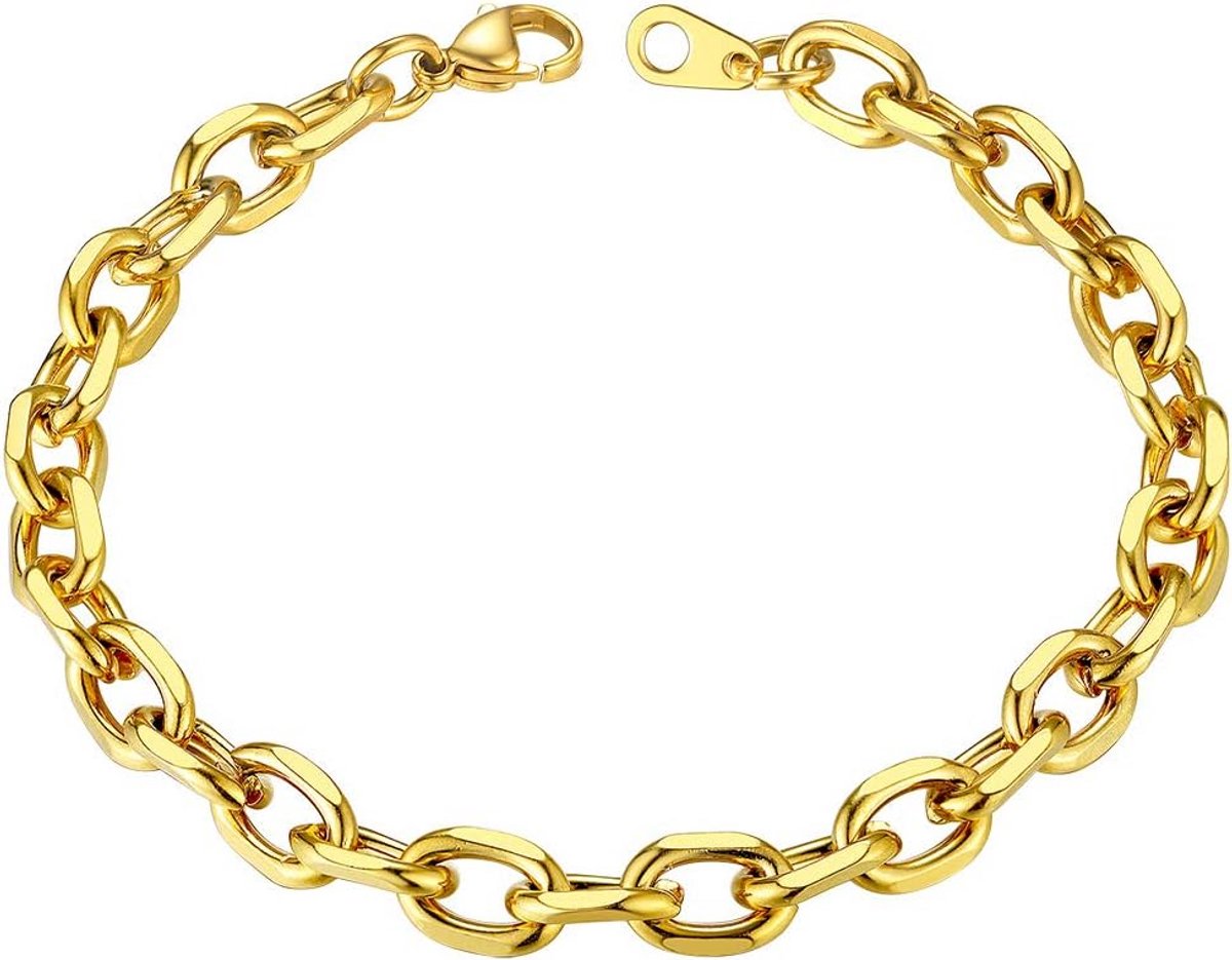 Ketting met Koffieboon Schakel 10.5mm Breed Roestvrij Staal Zilver Zwart Goud Heren Dames