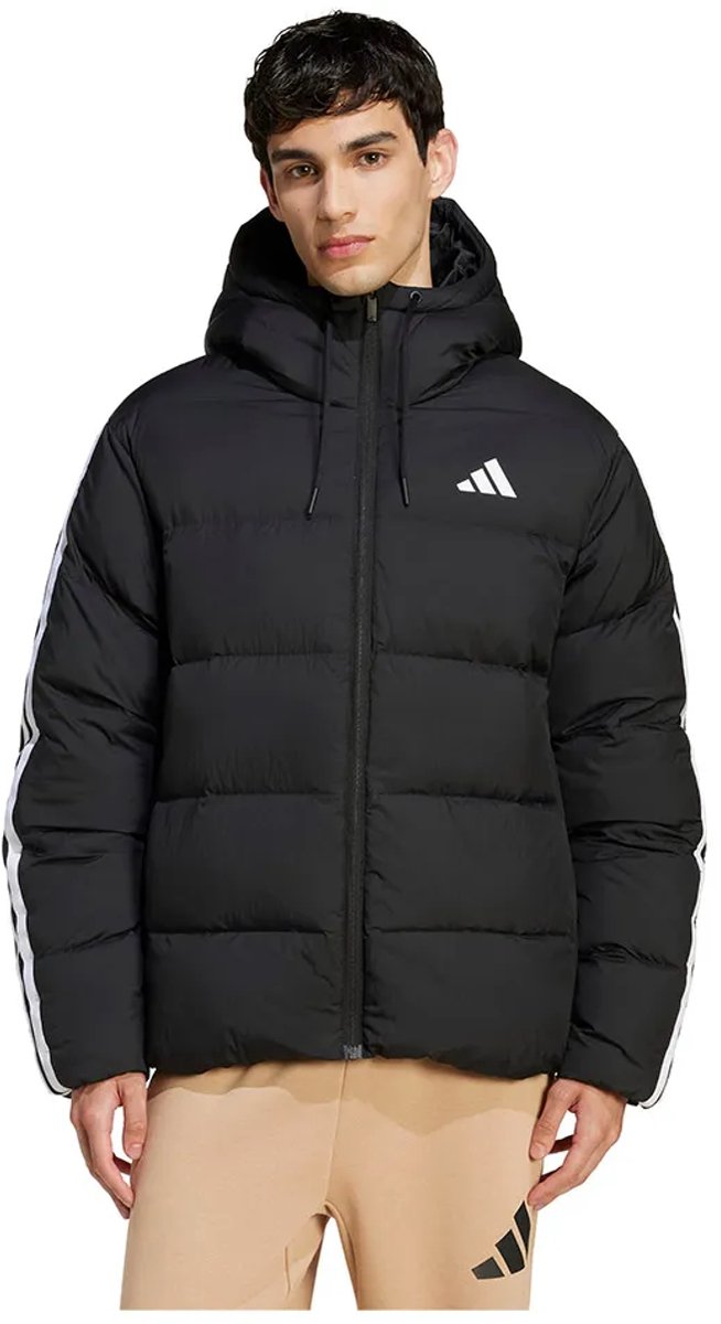 Adidas Essentials Climawarm 3 Stripes Puffer Donzen Jas XS Man Zwart