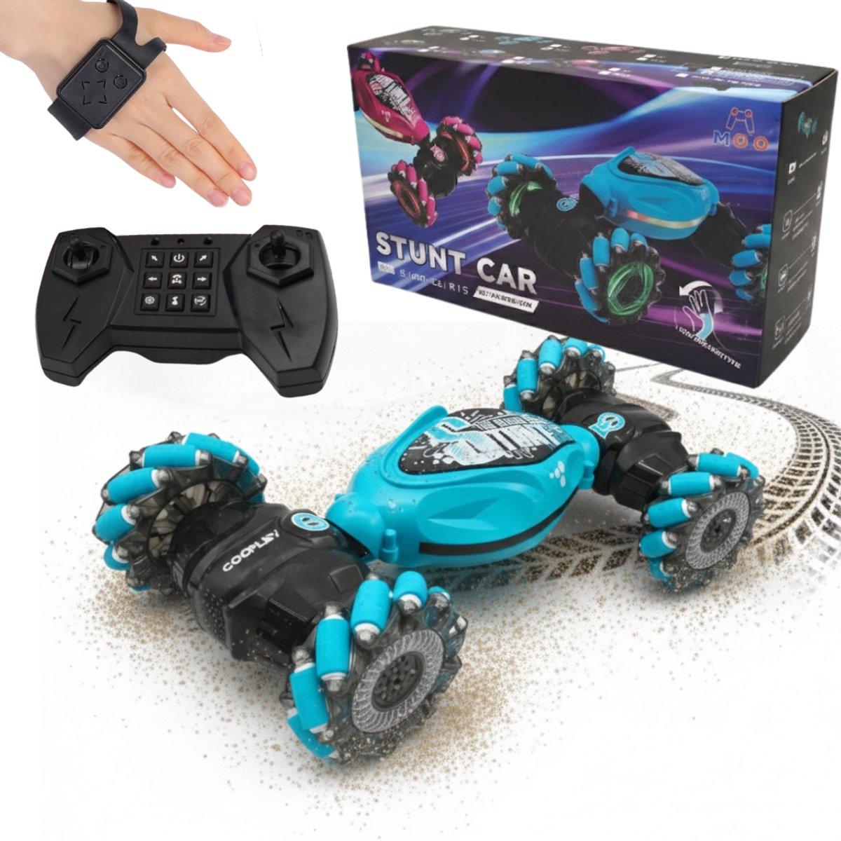 Bestuurbare Auto Stunt Editie – RC Auto - Met Hand Afstandsbestuurbare Auto – Radiografisch – Voor Jongens en Meisjes – Race Auto 360 Graden - Met Extra Accu — afbeelding 2