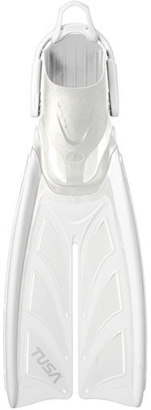 TUSA HyFlex Zoom – Flexibele duik- en snorkelvinnen met split-fin technologie voor efficiëntie en comfort – Transparant/Wit – SF0111 S WWW – Maat S (38–40) – (24–26 cm)