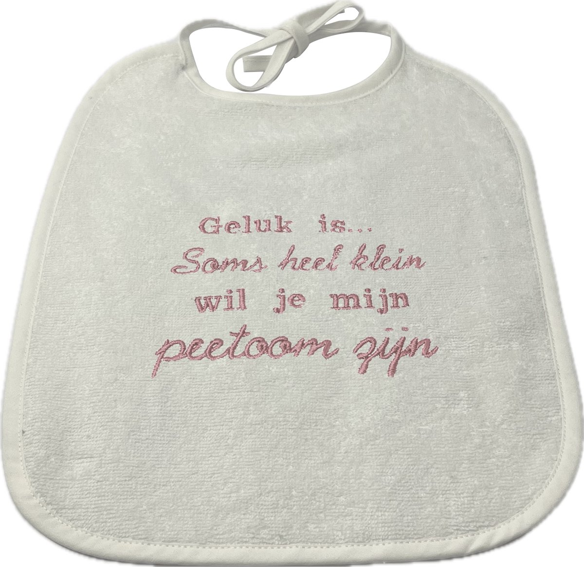 Slabbetje - roze - wil je mijn peetoom worden?
