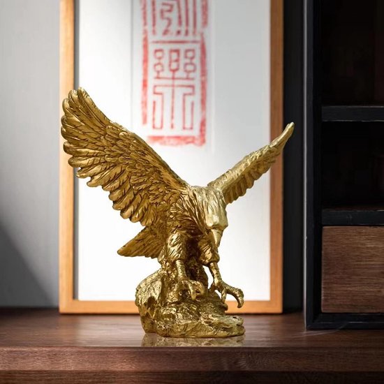 Majestueuze Adelaar Sculptuur Levensecht Hars Standbeeld voor Kantoor Woonkamer Decor