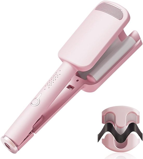 French Wave Krultang - 32mm Beach Waves Krultang, Grote golvende krultang met 4 instelbare temperaturen, Zeemeermin haarkrultang voor lang en kort haar