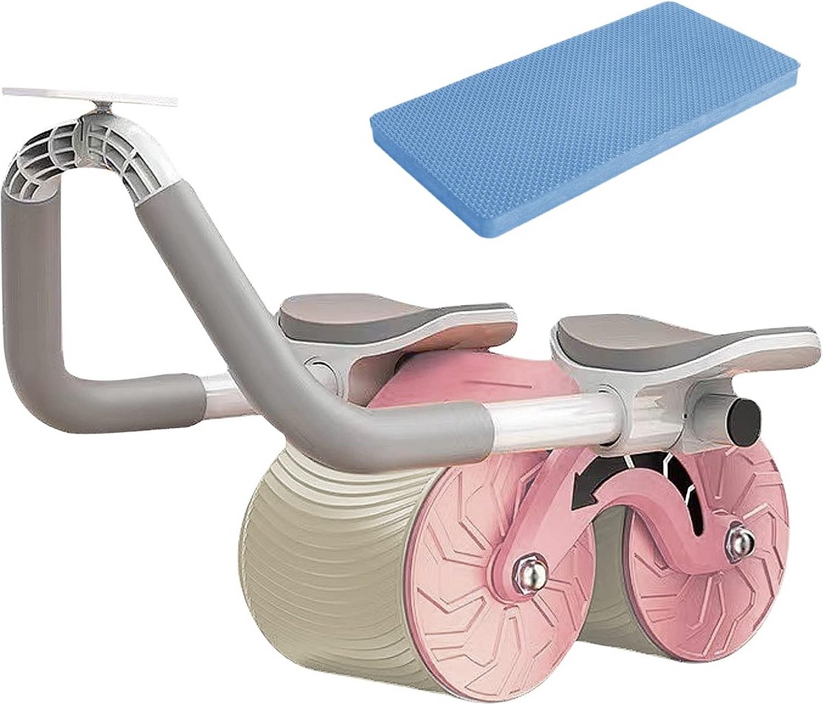 AB Roller Buiktrainer met Automatische Rebound en Kniekussen – Core Trainer voor Effectieve Buikspiertraining