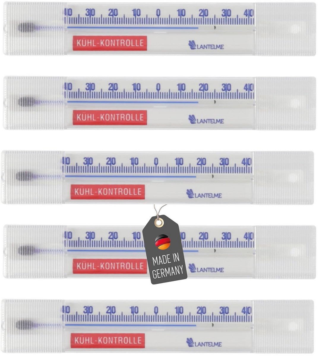 Set van 5 Koelkast- en Vriesthermometers - Analoog Zelfklevend - Bereik -40°C tot 40°C