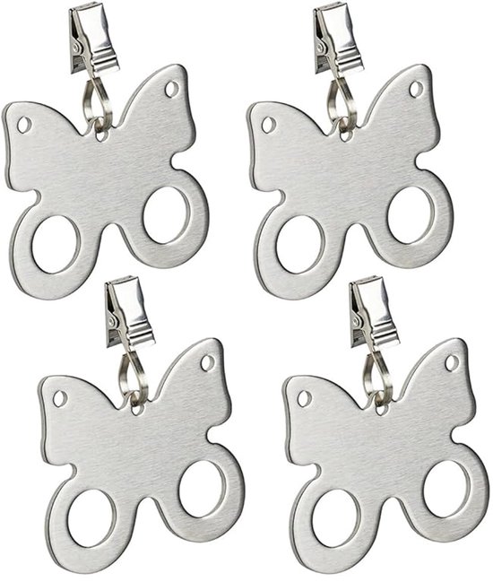 Doodadeals® Tafelgewichtjes - Tafelkleed Gewichtjes - Tafelkleedverzwaarders - RVS - Vlinders- 4 stuks